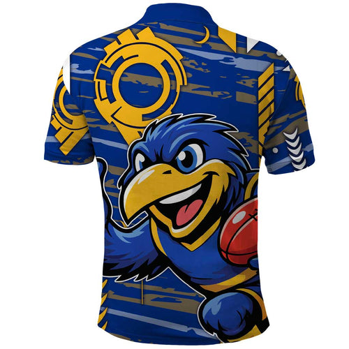 West Coast Eagles Polo Shirt Mascot Cartoon Football Illustration Style