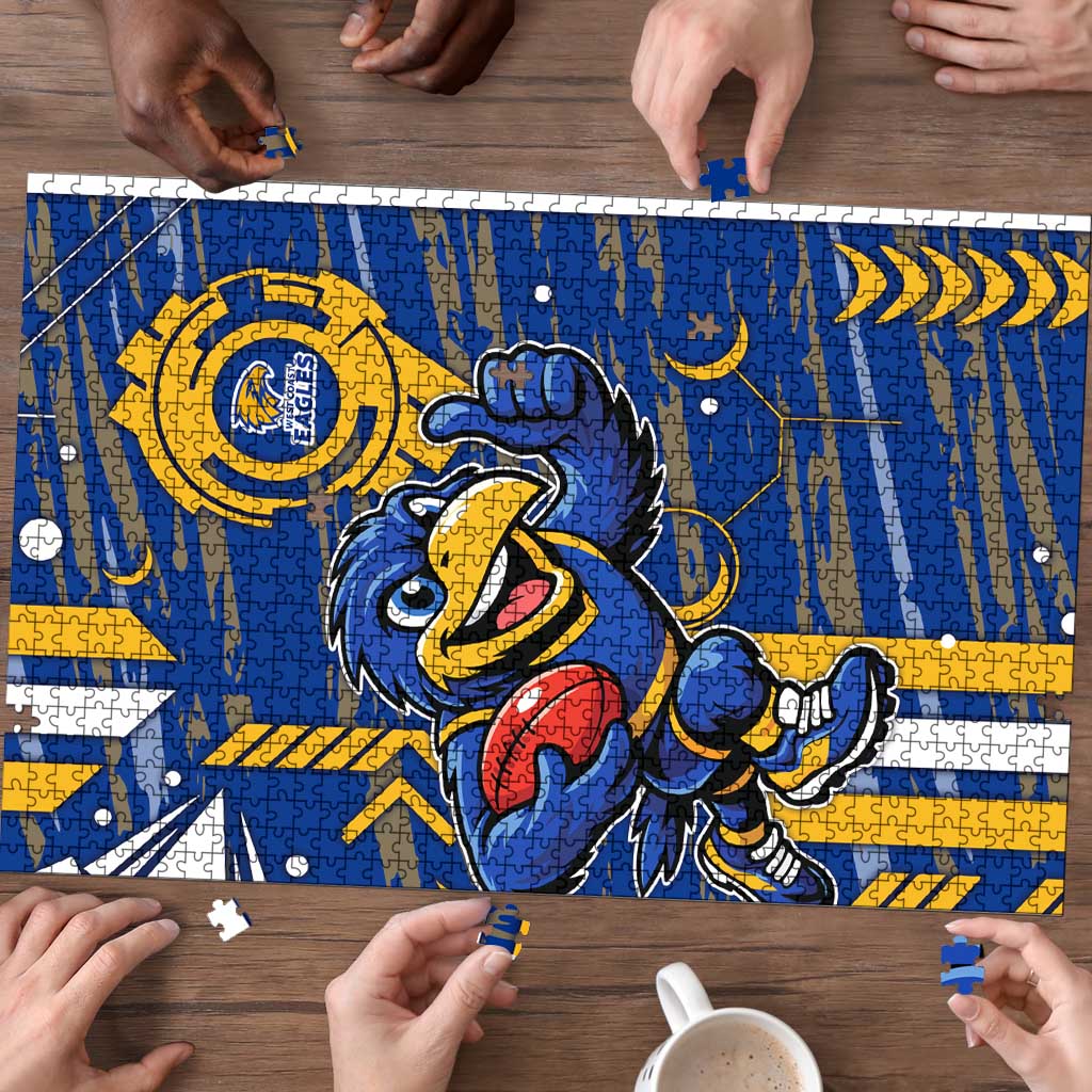 West Coast Eagles Puzzle Mascot Cartoon Football Illustration Style