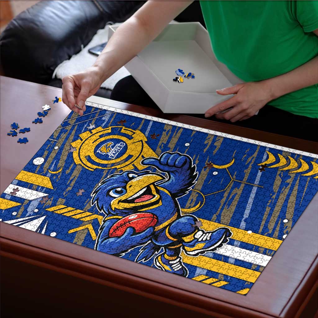 West Coast Eagles Puzzle Mascot Cartoon Football Illustration Style