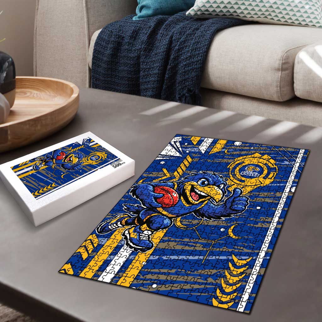 West Coast Eagles Puzzle Mascot Cartoon Football Illustration Style