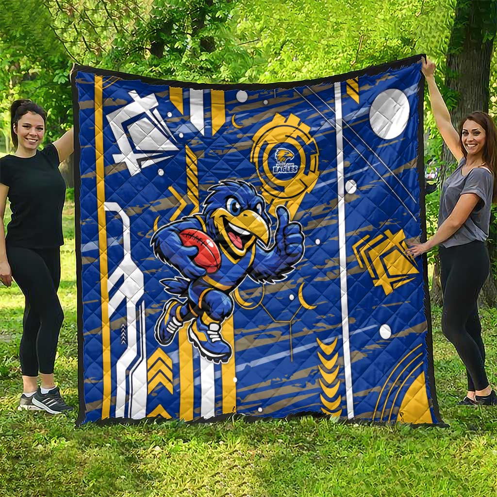 West Coast Eagles Quilt Mascot Cartoon Football Illustration Style