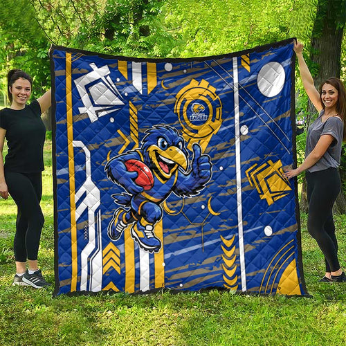 West Coast Eagles Quilt Mascot Cartoon Football Illustration Style