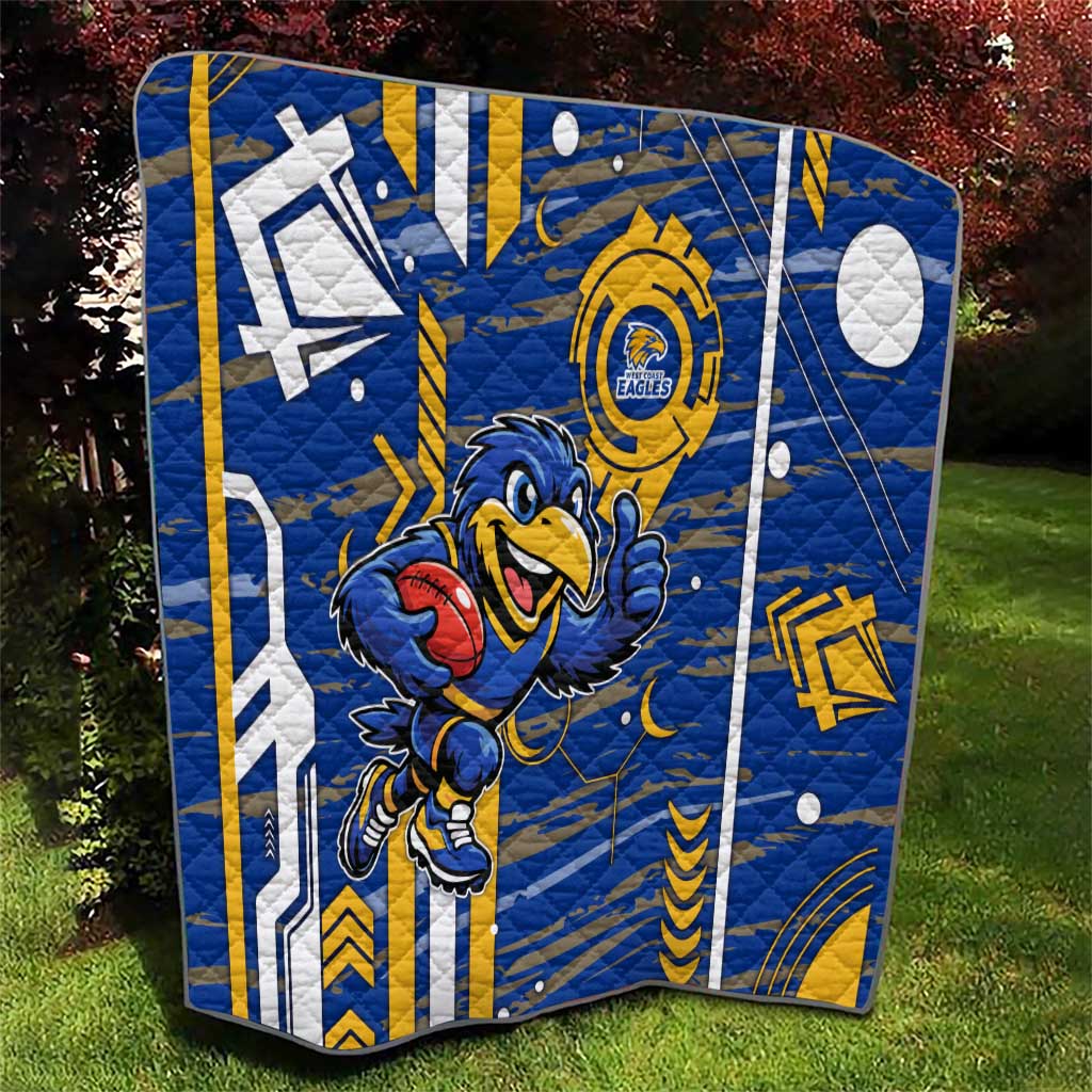 West Coast Eagles Quilt Mascot Cartoon Football Illustration Style