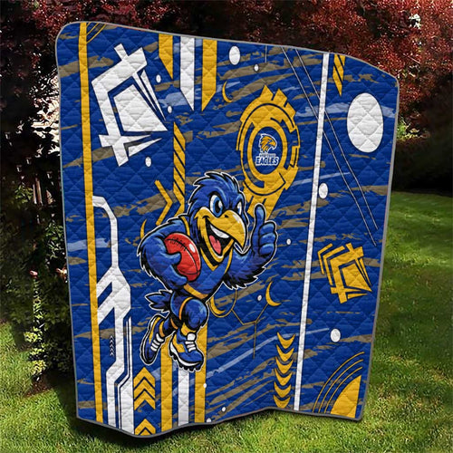 West Coast Eagles Quilt Mascot Cartoon Football Illustration Style