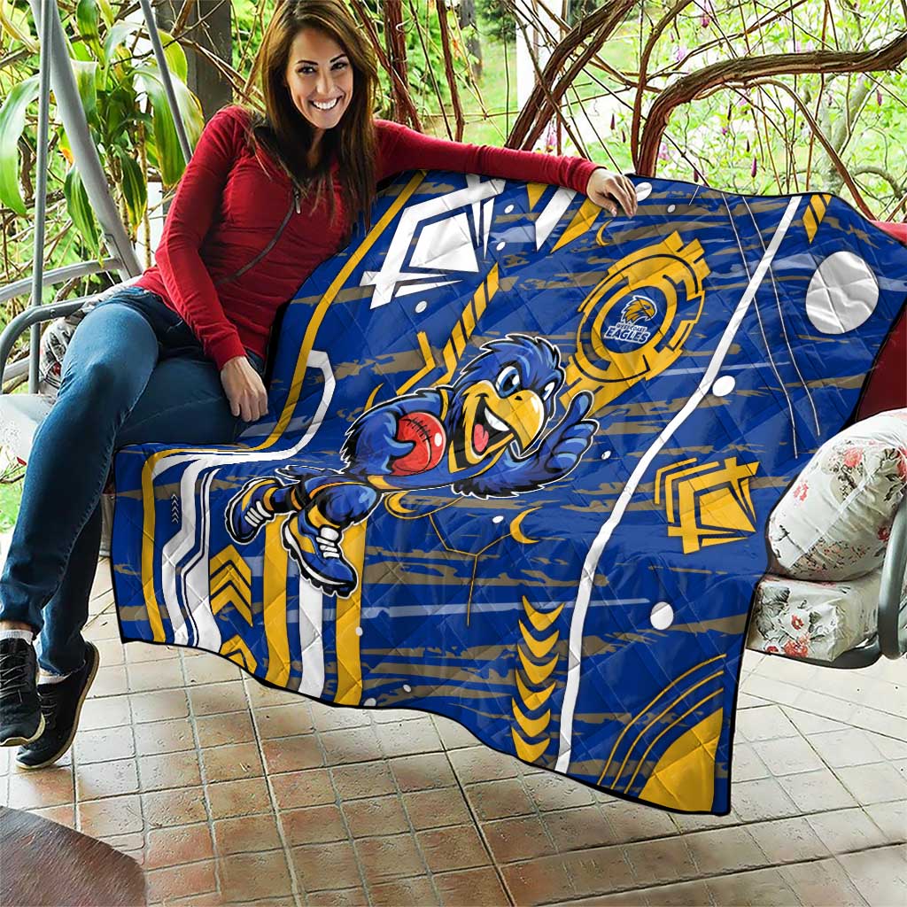 West Coast Eagles Quilt Mascot Cartoon Football Illustration Style