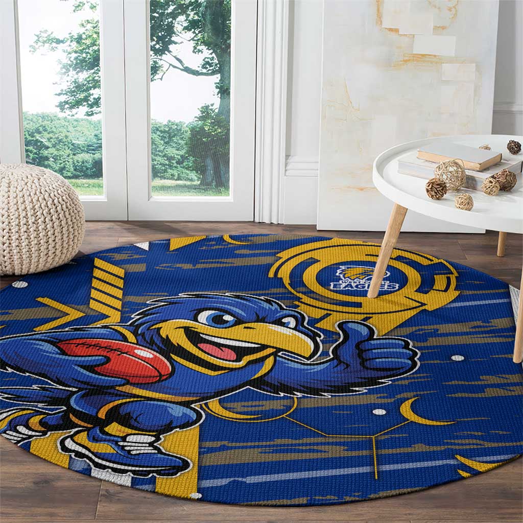 West Coast Eagles Round Carpet Mascot Cartoon Football Illustration Style