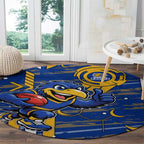 West Coast Eagles Round Carpet Mascot Cartoon Football Illustration Style
