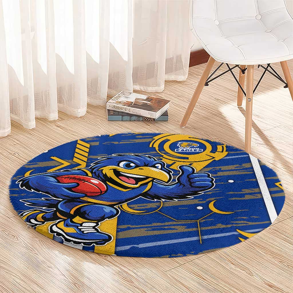 West Coast Eagles Round Carpet Mascot Cartoon Football Illustration Style