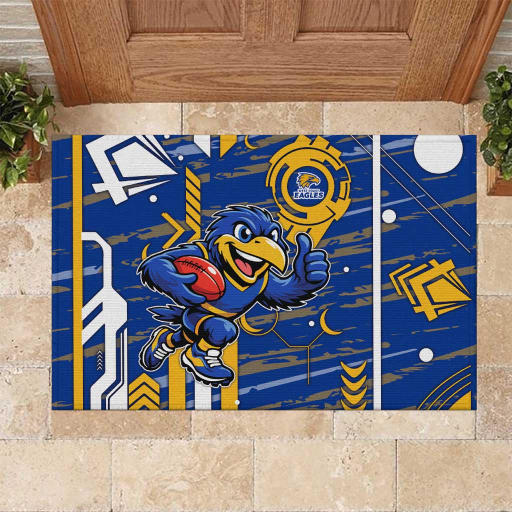 West Coast Eagles Rubber Doormat Mascot Cartoon Football Illustration Style