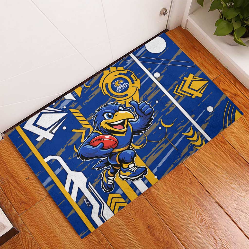 West Coast Eagles Rubber Doormat Mascot Cartoon Football Illustration Style