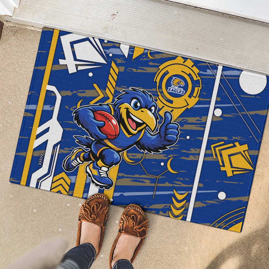 West Coast Eagles Rubber Doormat Mascot Cartoon Football Illustration Style