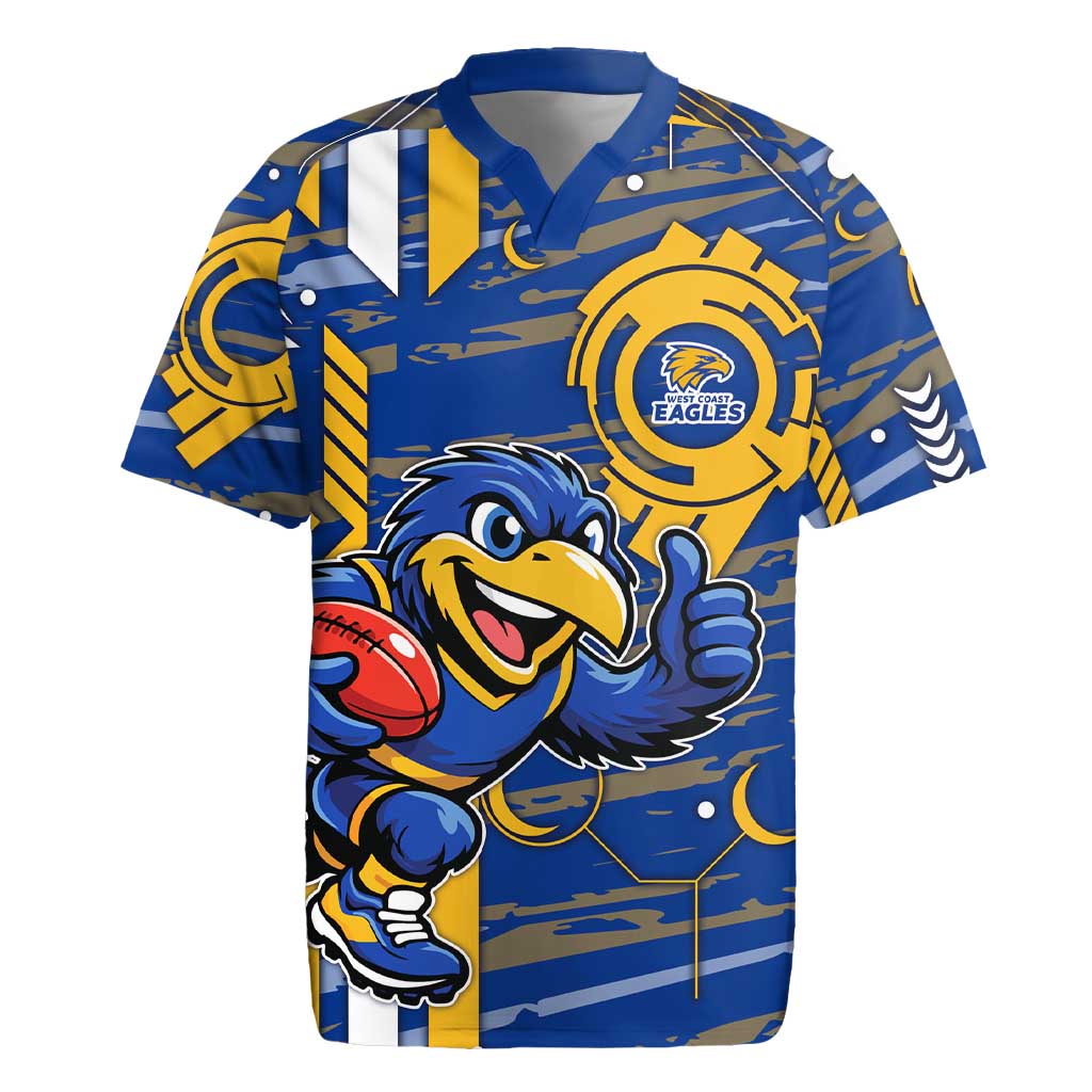 West Coast Eagles Rugby Jersey Mascot Cartoon Football Illustration Style
