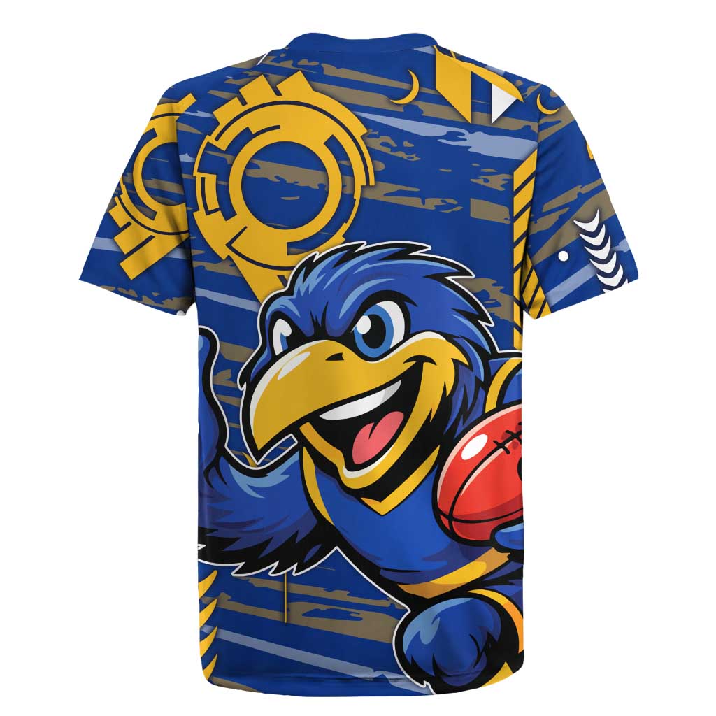 West Coast Eagles Rugby Jersey Mascot Cartoon Football Illustration Style