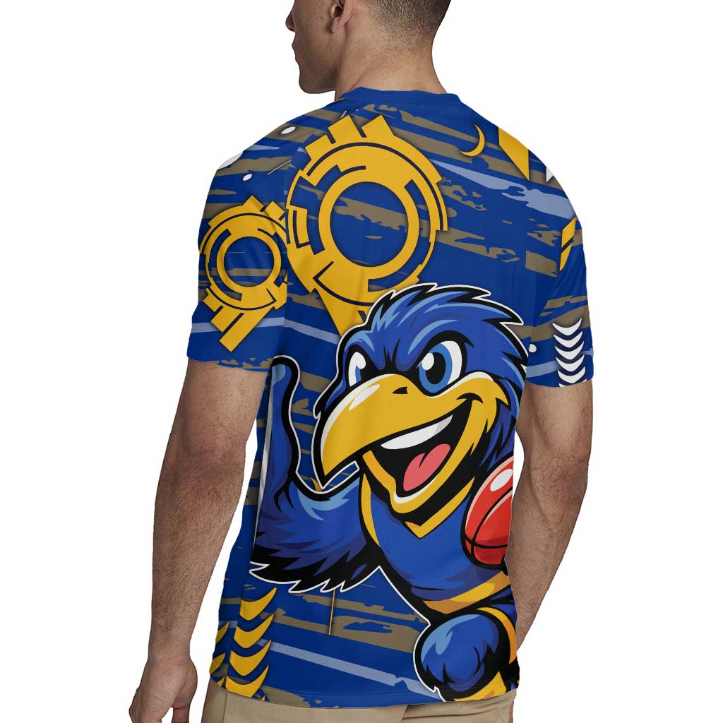 West Coast Eagles Rugby Jersey Mascot Cartoon Football Illustration Style