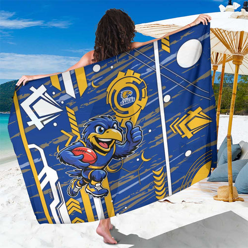 West Coast Eagles Sarong Mascot Cartoon Football Illustration Style