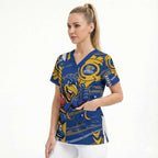 West Coast Eagles Scrub Top Mascot Cartoon Football Illustration Style