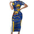 West Coast Eagles Short Sleeve Bodycon Dress Mascot Cartoon Football Illustration Style