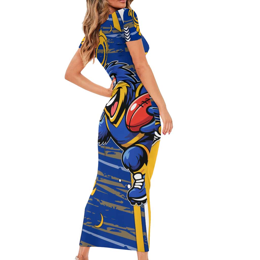 West Coast Eagles Short Sleeve Bodycon Dress Mascot Cartoon Football Illustration Style