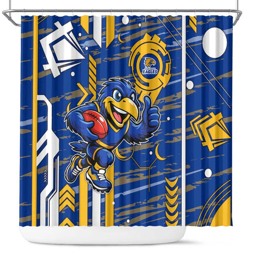 West Coast Eagles Shower Curtain Mascot Cartoon Football Illustration Style
