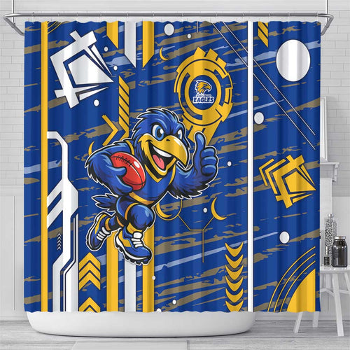 West Coast Eagles Shower Curtain Mascot Cartoon Football Illustration Style