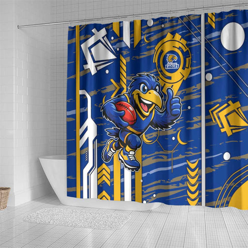 West Coast Eagles Shower Curtain Mascot Cartoon Football Illustration Style