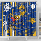 West Coast Eagles Shower Curtain Mascot Cartoon Football Illustration Style