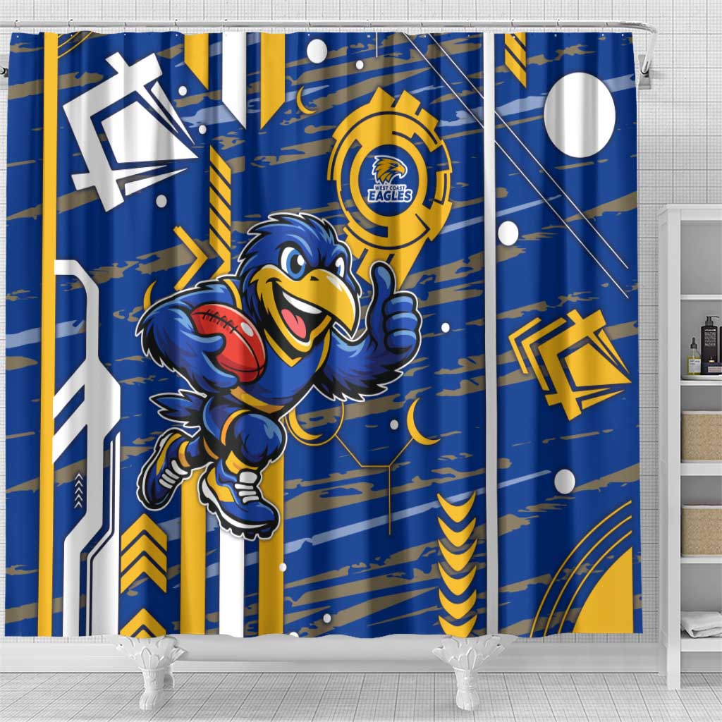 West Coast Eagles Shower Curtain Mascot Cartoon Football Illustration Style