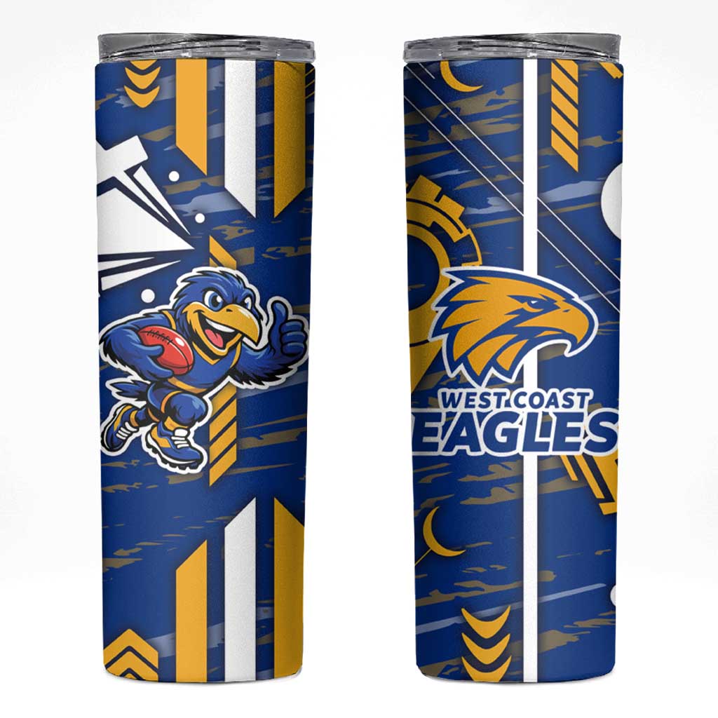 West Coast Eagles Skinny Tumbler Mascot Cartoon Football Illustration Style