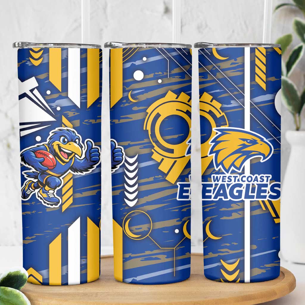 West Coast Eagles Skinny Tumbler Mascot Cartoon Football Illustration Style
