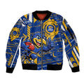 West Coast Eagles Sleeve Zip Bomber Jacket Mascot Cartoon Football Illustration Style