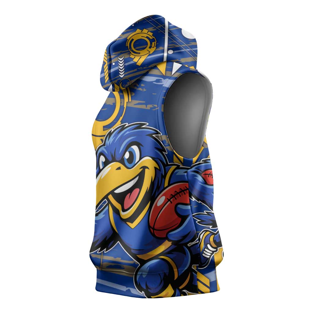 West Coast Eagles Sleeveless Hoodie Mascot Cartoon Football Illustration Style