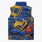West Coast Eagles Sleeveless Puffer Jacket Mascot Cartoon Football Illustration Style