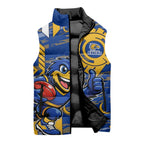 West Coast Eagles Sleeveless Puffer Jacket Mascot Cartoon Football Illustration Style