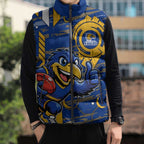 West Coast Eagles Sleeveless Puffer Jacket Mascot Cartoon Football Illustration Style