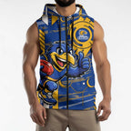 West Coast Eagles Sleeveless Zip Hoodie Mascot Cartoon Football Illustration Style