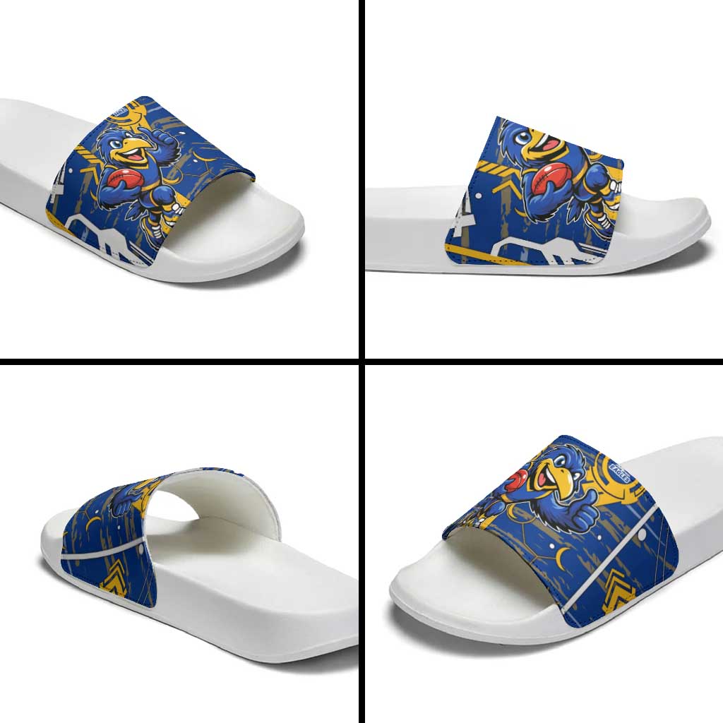 West Coast Eagles Slide Sandals Mascot Cartoon Football Illustration Style