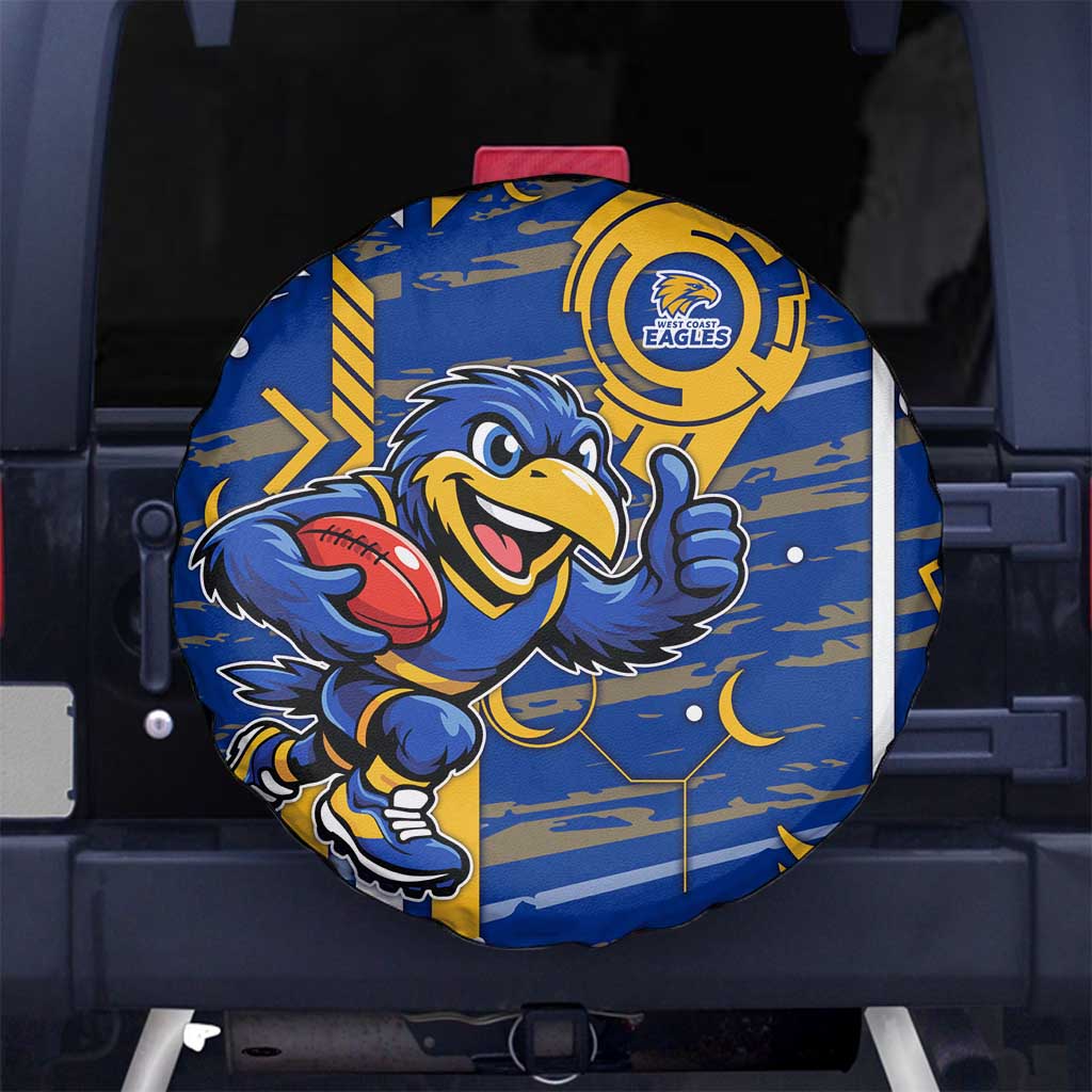 West Coast Eagles Spare Tire Cover Mascot Cartoon Football Illustration Style