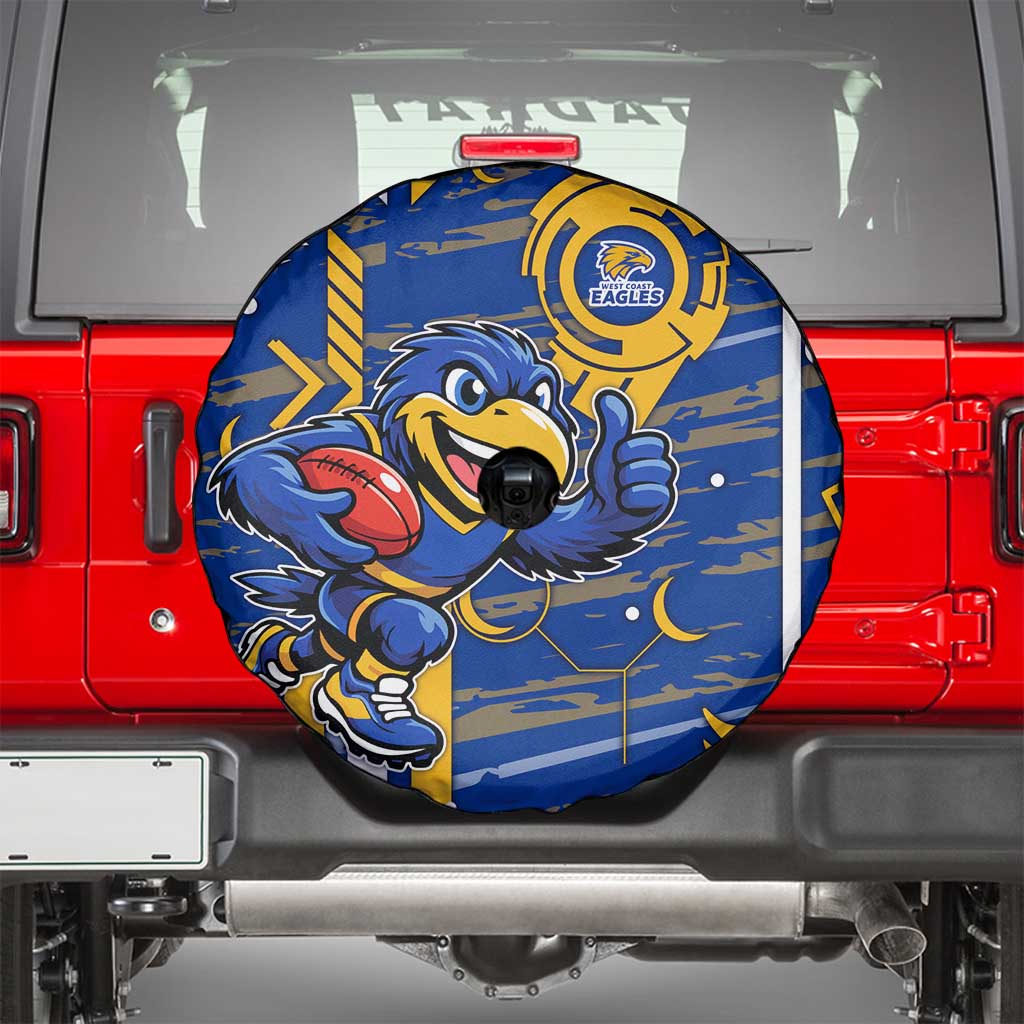 West Coast Eagles Spare Tire Cover Mascot Cartoon Football Illustration Style