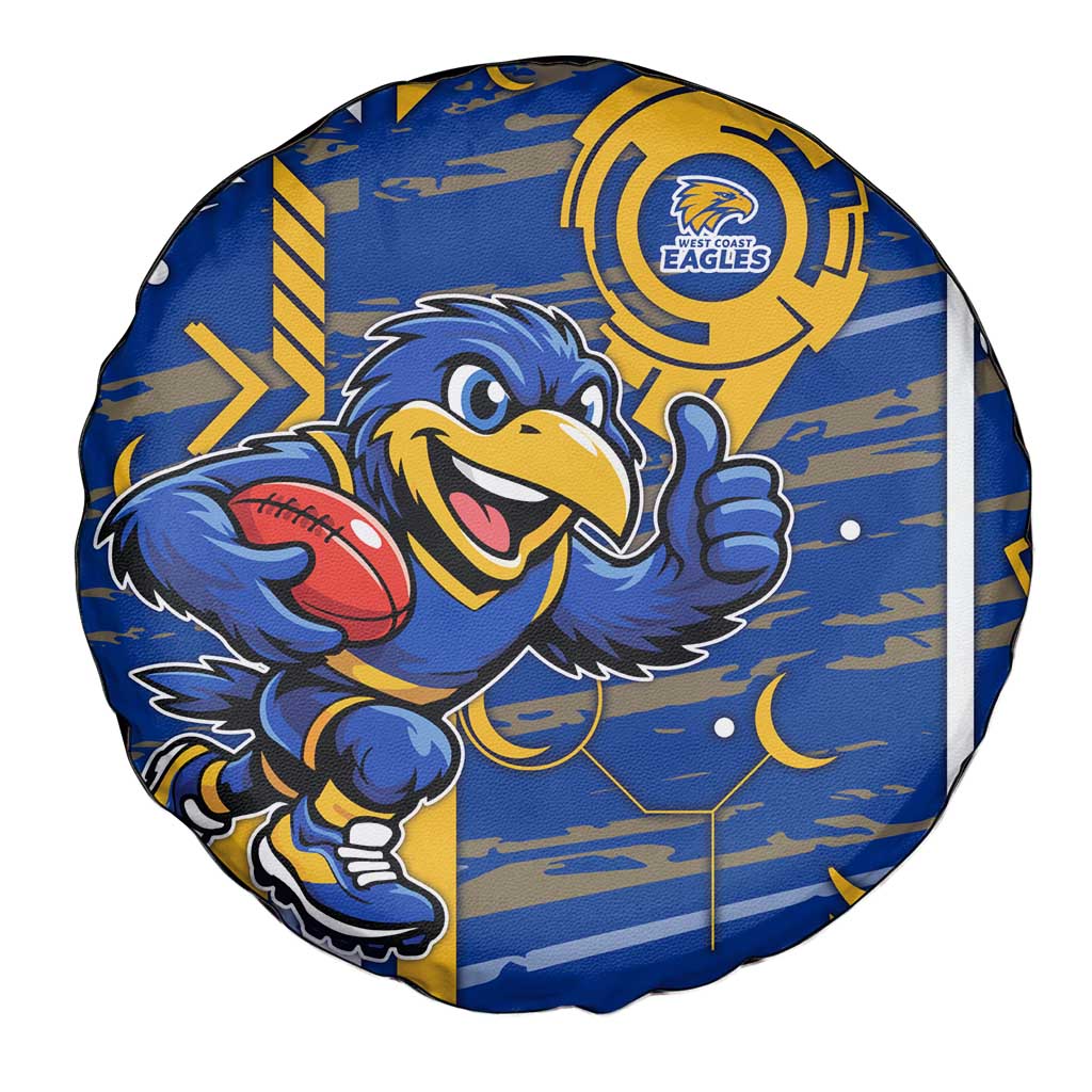 West Coast Eagles Spare Tire Cover Mascot Cartoon Football Illustration Style