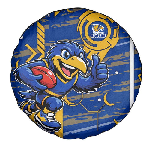 West Coast Eagles Spare Tire Cover Mascot Cartoon Football Illustration Style