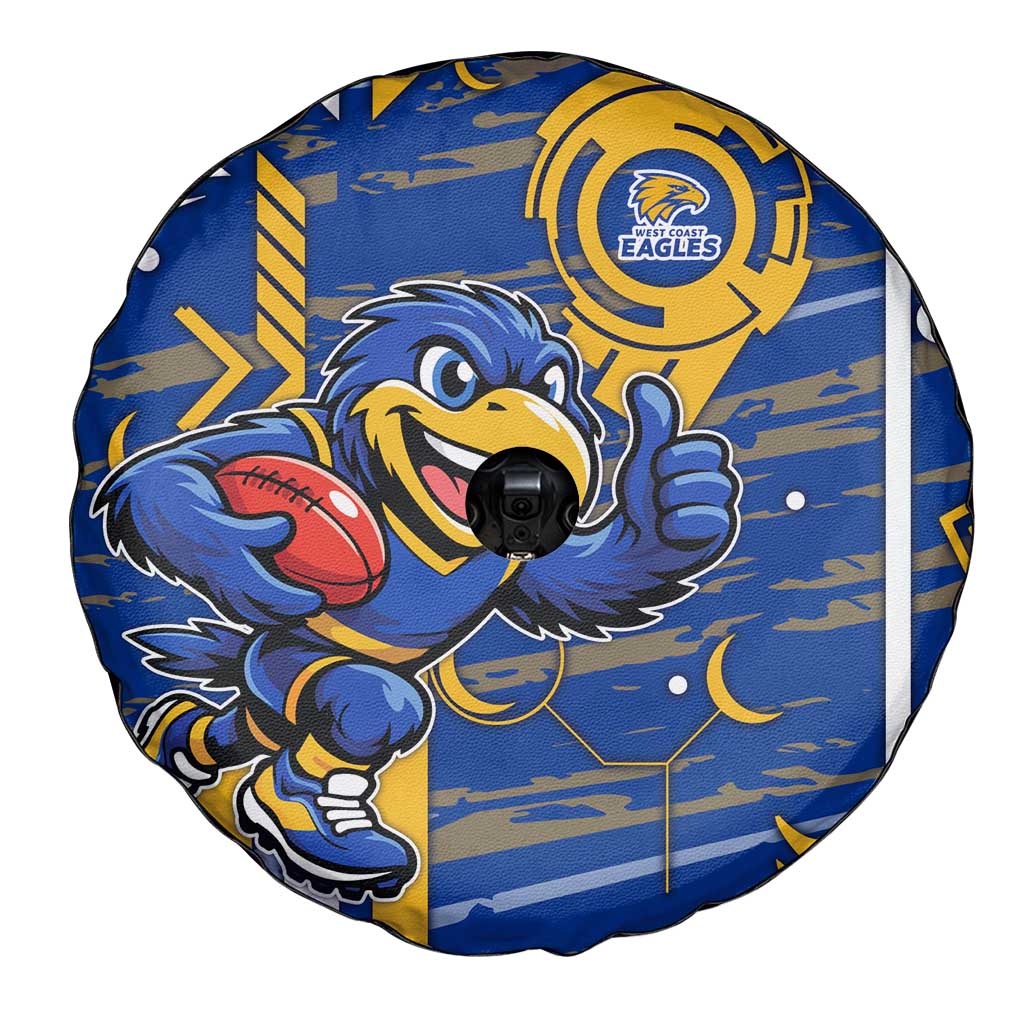 West Coast Eagles Spare Tire Cover Mascot Cartoon Football Illustration Style