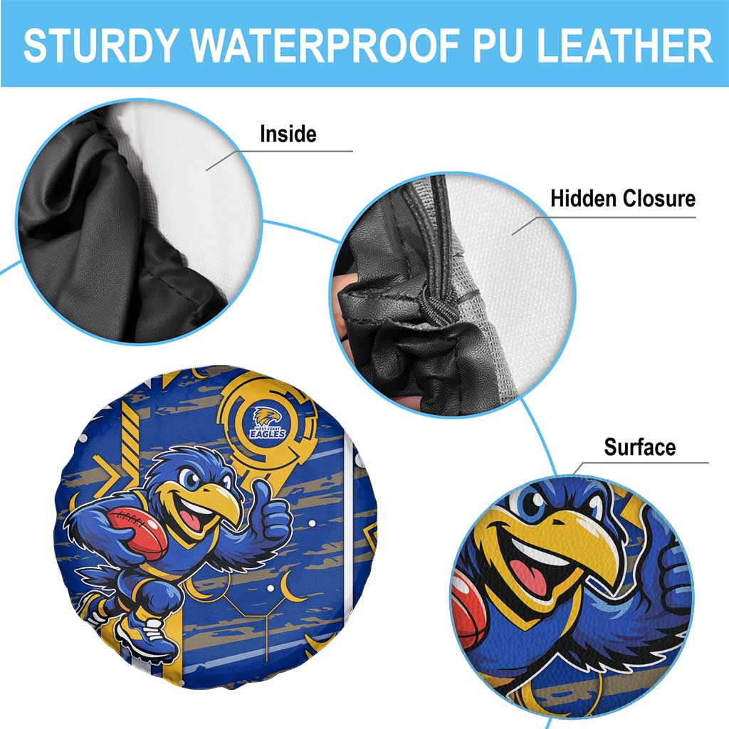 West Coast Eagles Spare Tire Cover Mascot Cartoon Football Illustration Style