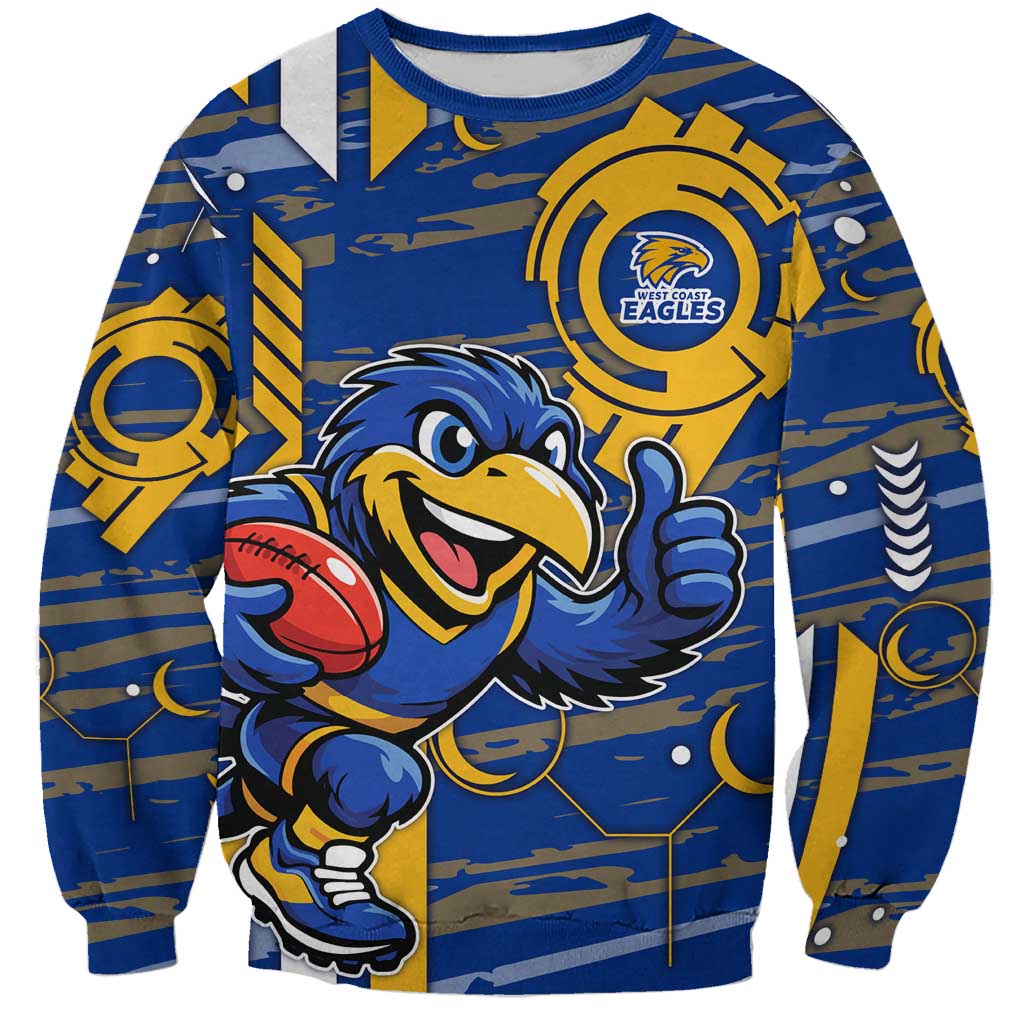 West Coast Eagles Sweatshirt Mascot Cartoon Football Illustration Style