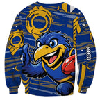 West Coast Eagles Sweatshirt Mascot Cartoon Football Illustration Style