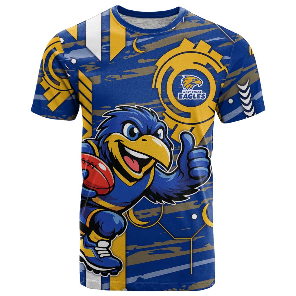 West Coast Eagles T Shirt Mascot Cartoon Football Illustration Style