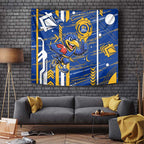 West Coast Eagles Tapestry Mascot Cartoon Football Illustration Style
