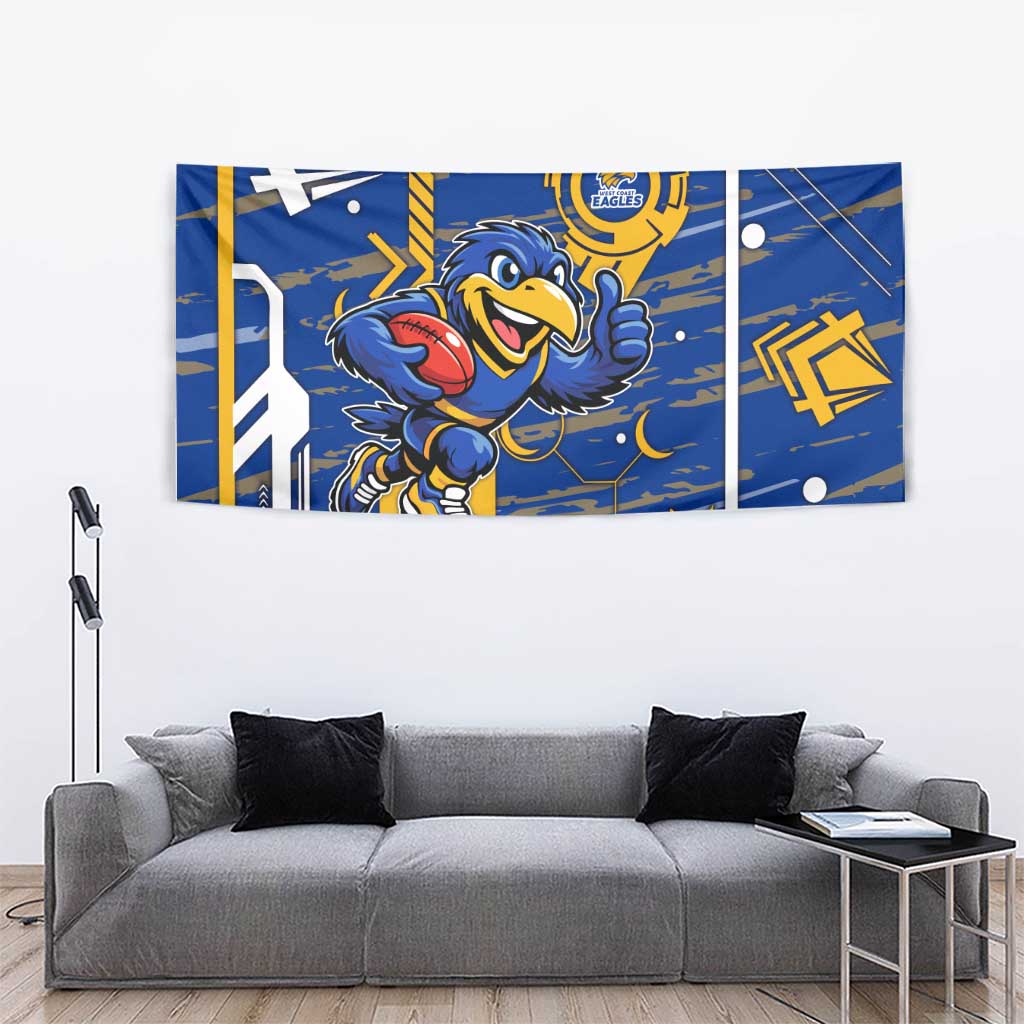 West Coast Eagles Tapestry Mascot Cartoon Football Illustration Style
