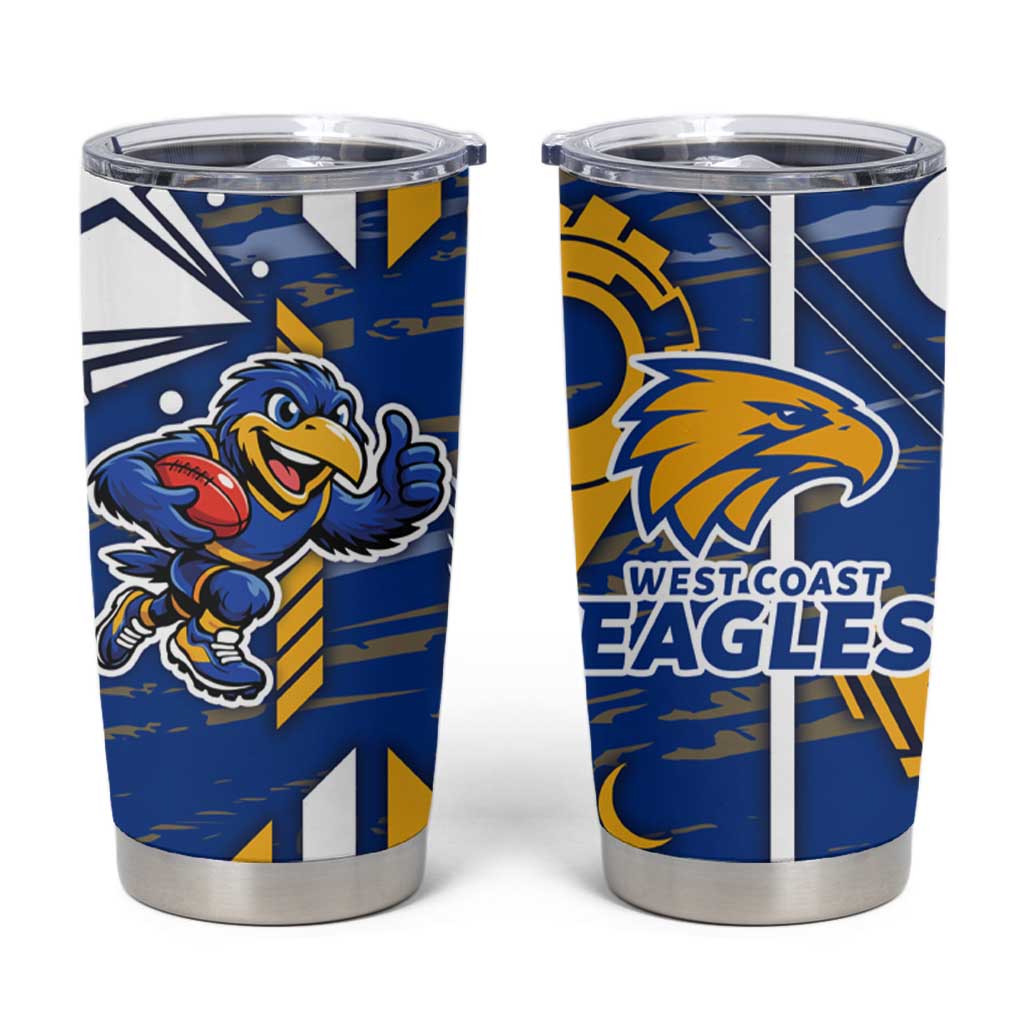 West Coast Eagles Tumbler Cup Mascot Cartoon Football Illustration Style