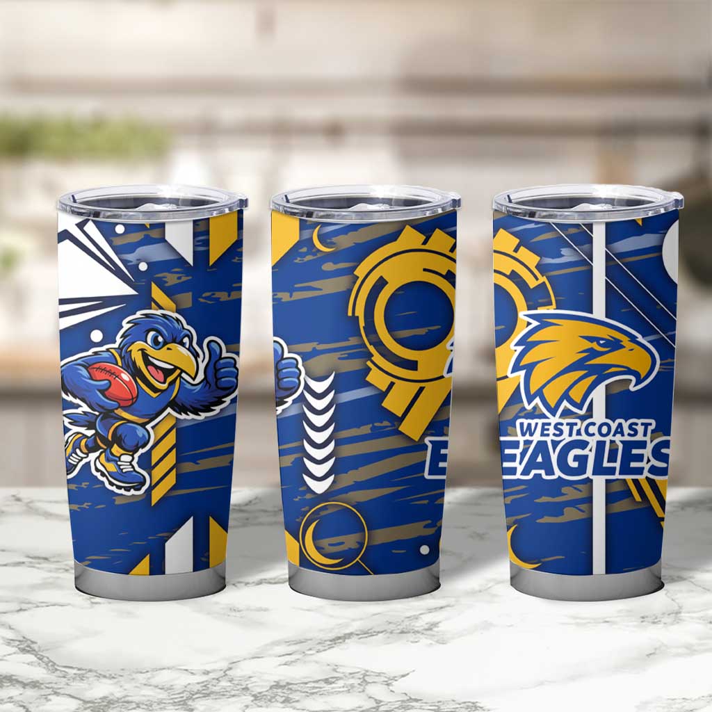 West Coast Eagles Tumbler Cup Mascot Cartoon Football Illustration Style