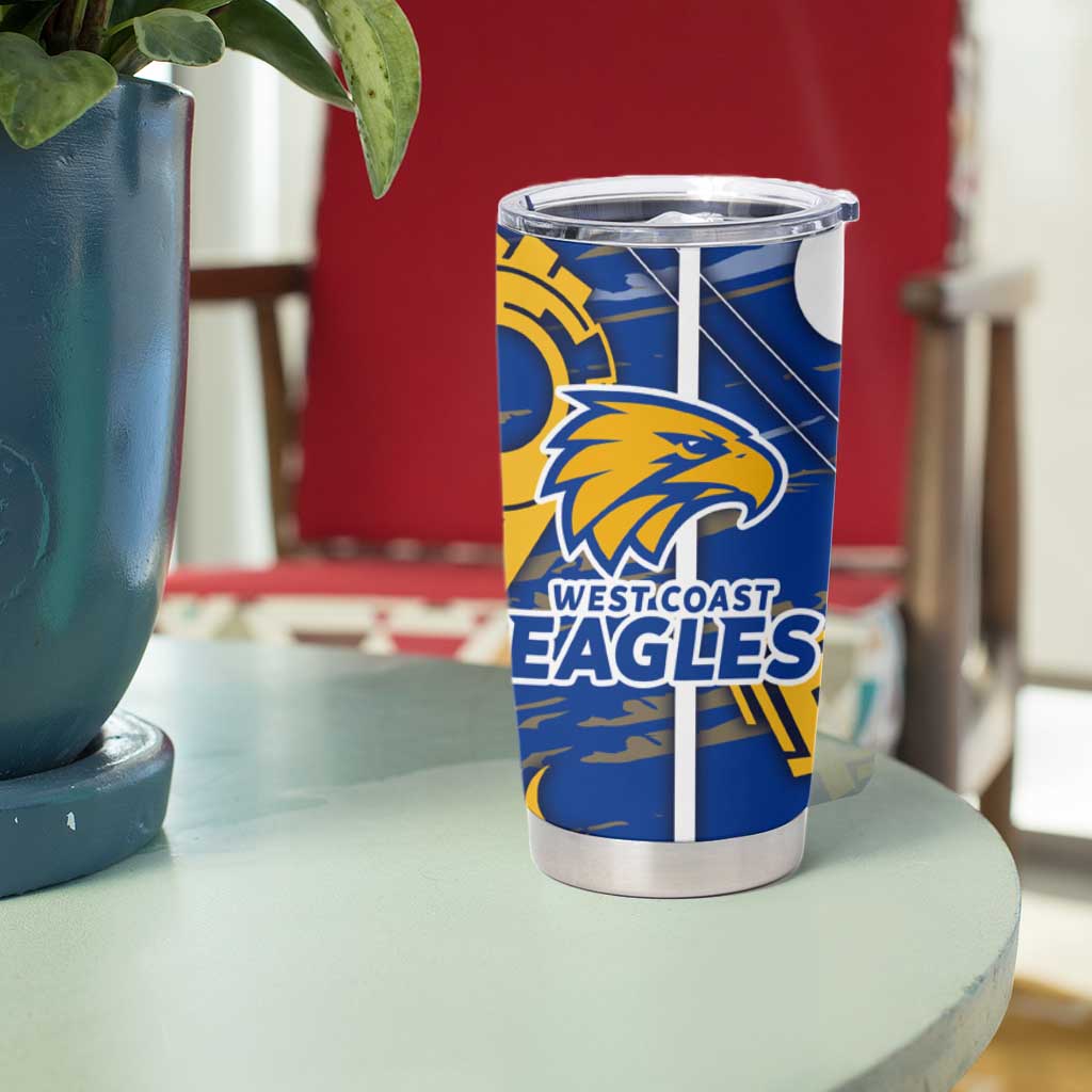 West Coast Eagles Tumbler Cup Mascot Cartoon Football Illustration Style